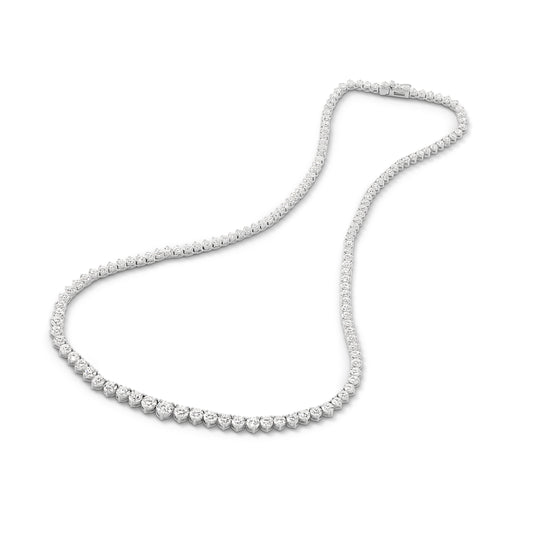 15.2ct Graduated Riviera Necklace Solid 9ct White Gold Lab Grown Diamonds — top view