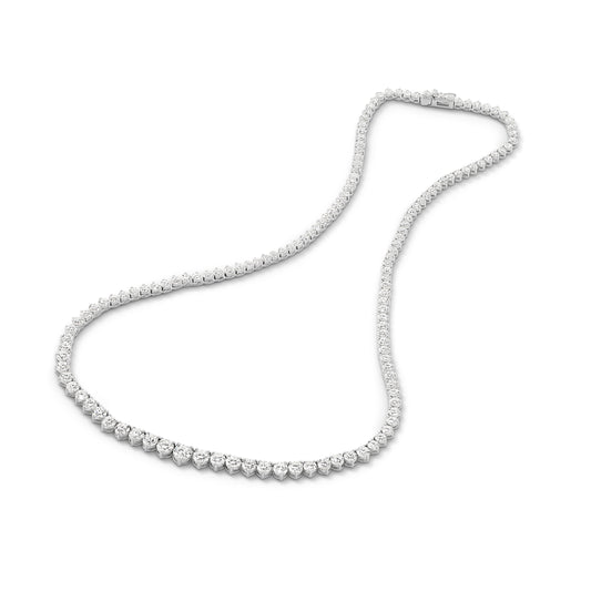 15.2ct Graduated Riviera Necklace Solid 9ct White Gold Lab Grown Diamonds — top view