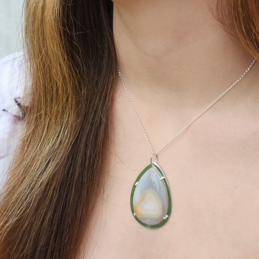 Agate Fine Silver Pendant