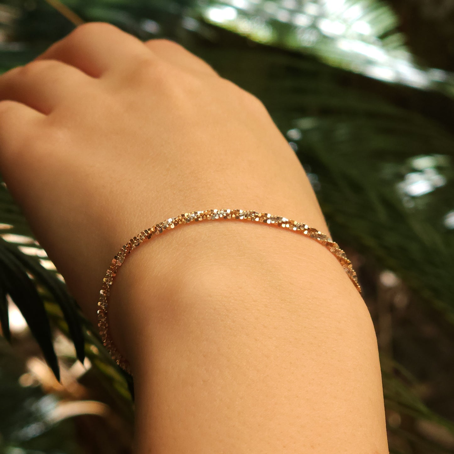 Sparkle Rose Gold and Rhodium Silver Bracelet