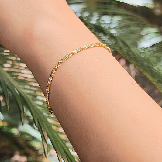 Sparkle Yellow Gold And Rhodium Silver Bracelet
