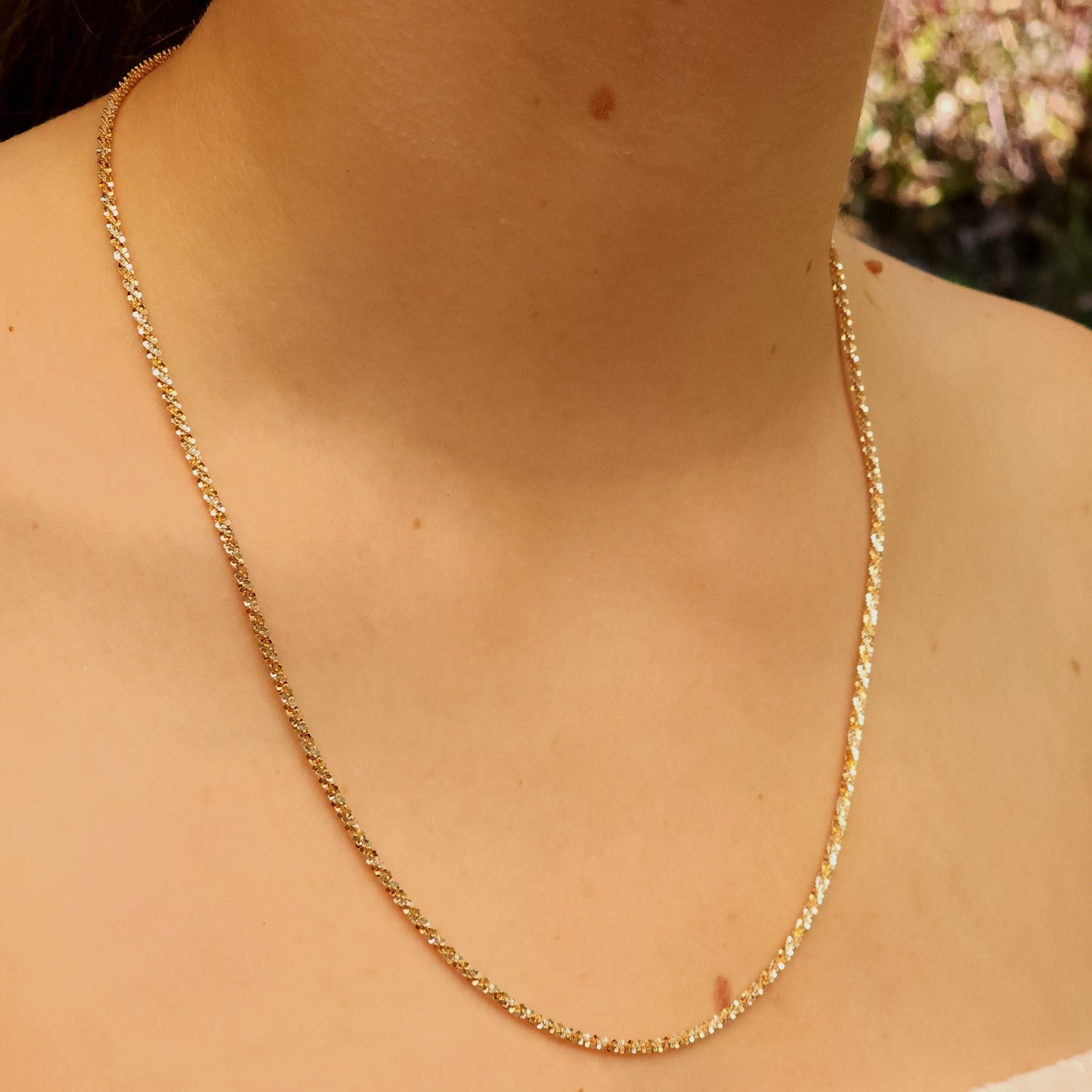 Sparkle Rose Gold And Rhodium Silver Chain
