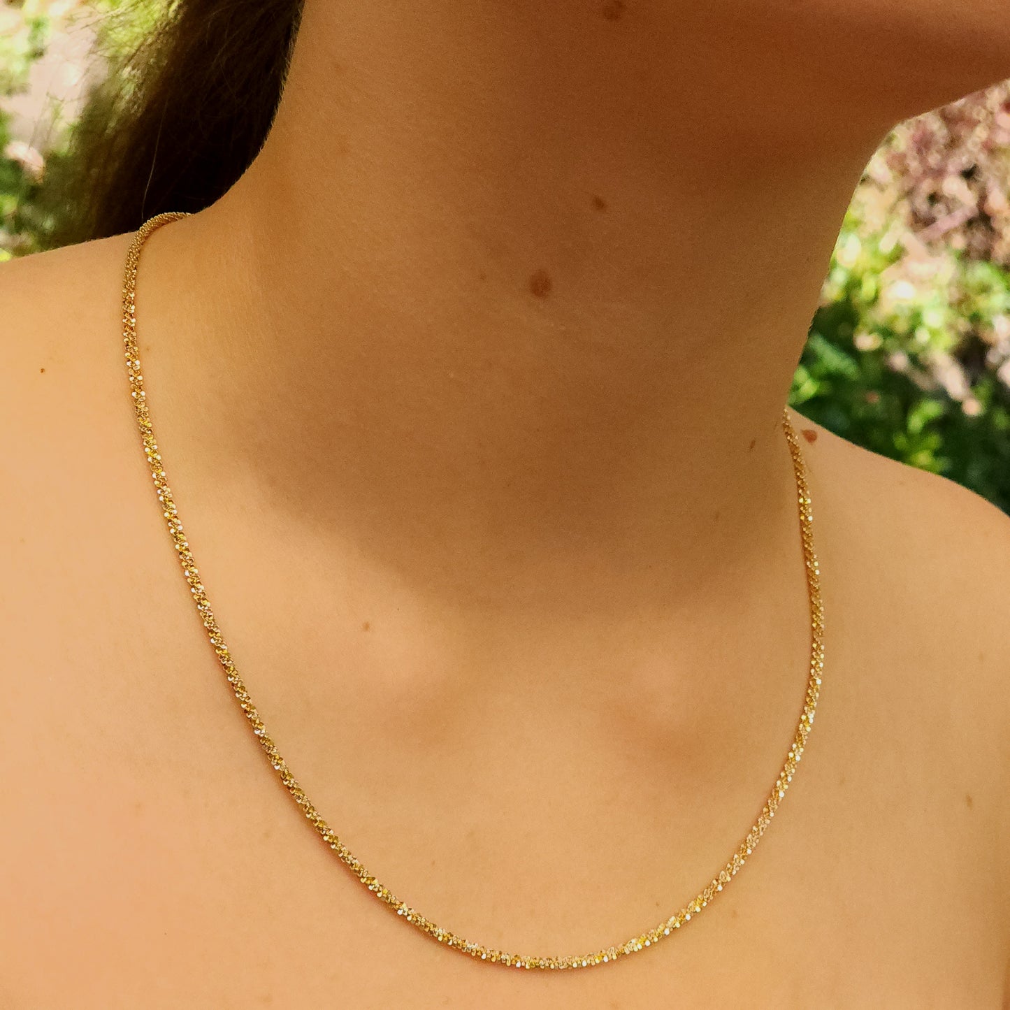 Yellow Gold And Rhodium Sparkle Silver Chain