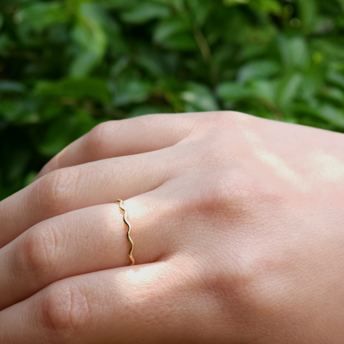 Wavy gold ring, 9 carat gold, Handmade in Australia