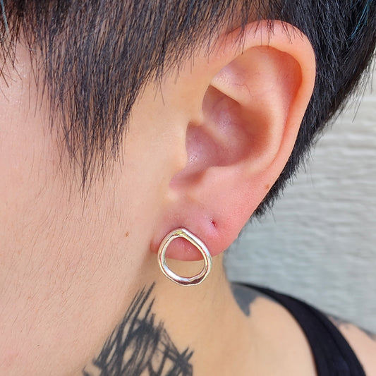 Melted Silver Drop Earrings - Handmade in AU