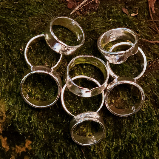 Unique Melted 999 Silver Ring