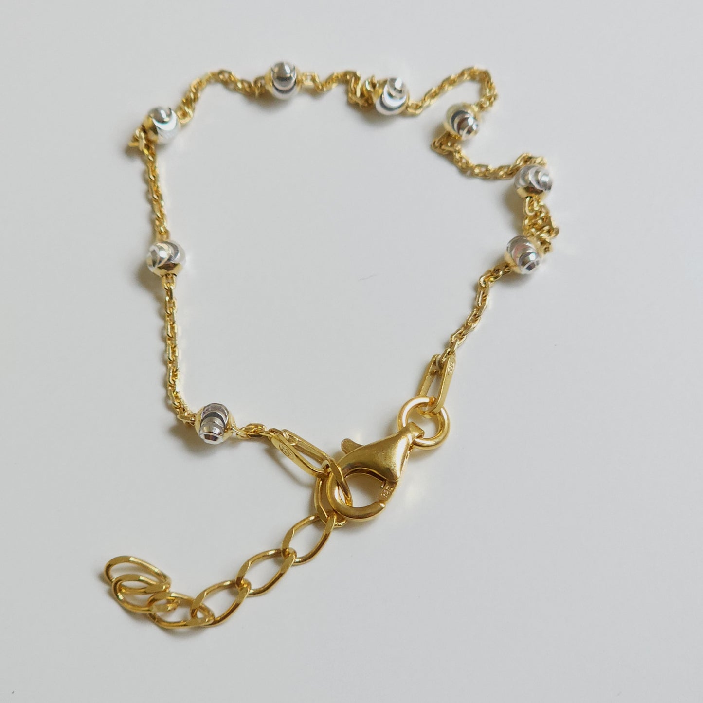 Gold Plated Silver Bracelet with Beads