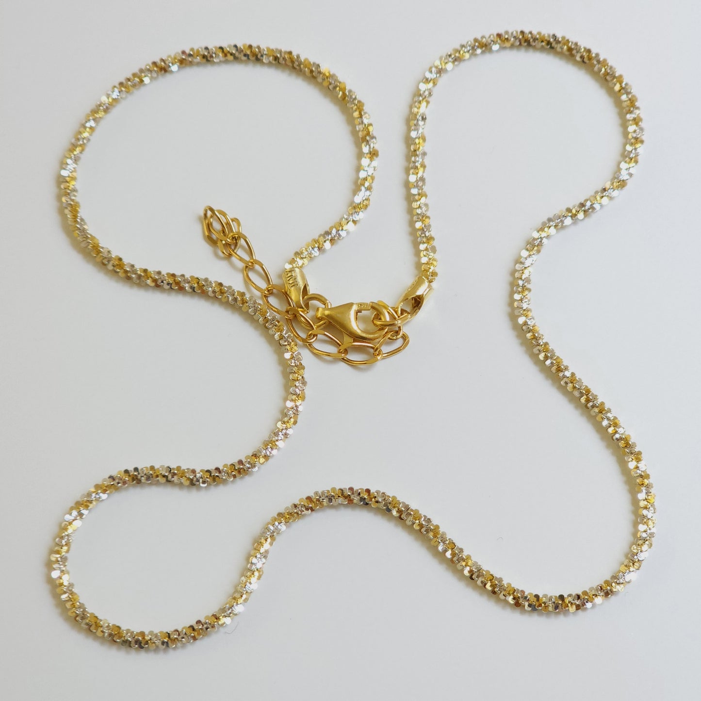Yellow Gold And Rhodium Sparkle Silver Chain