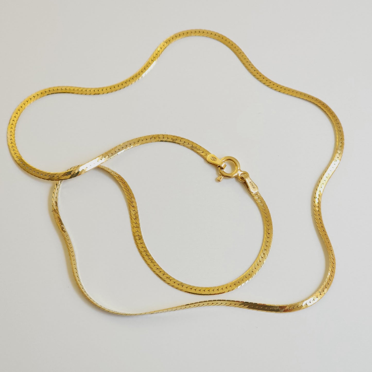 Herringbone Yellow Gold-Plated Silver Chain