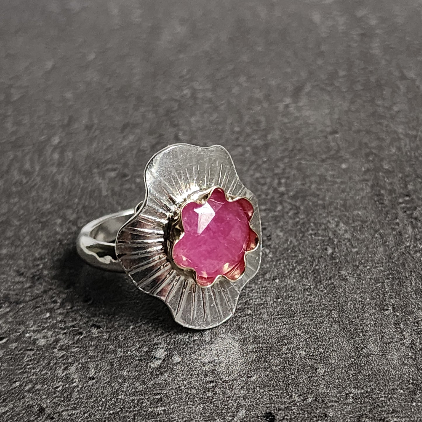 Silver & Gold Ruby Ring