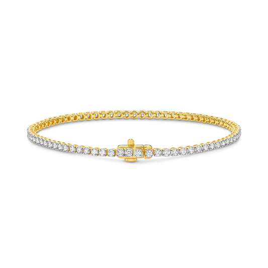2ct Natural F VS Tennis Bracelet Solid 18ct Yellow Gold — main view