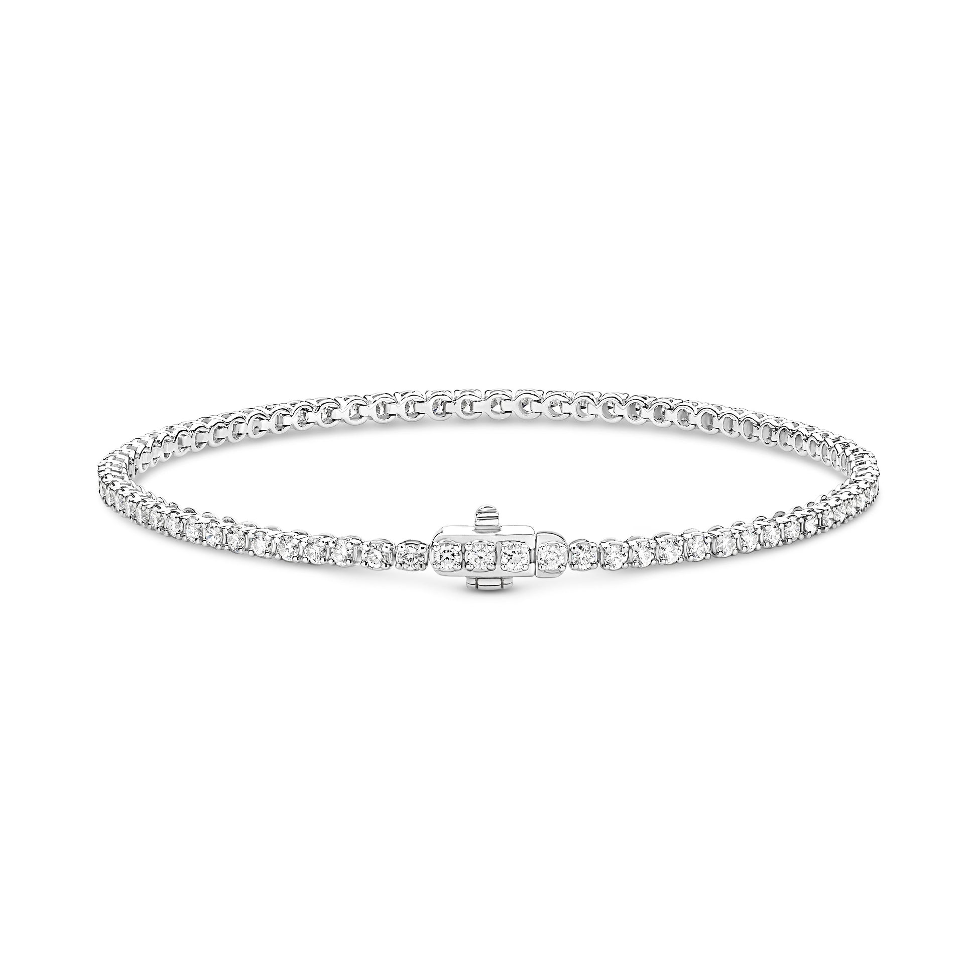 2ct Natural F VS Tennis Bracelet Solid 18ct White Gold — main view