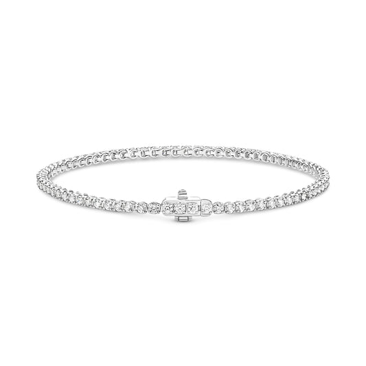 2ct Natural F VS Tennis Bracelet Solid 18ct White Gold — main view