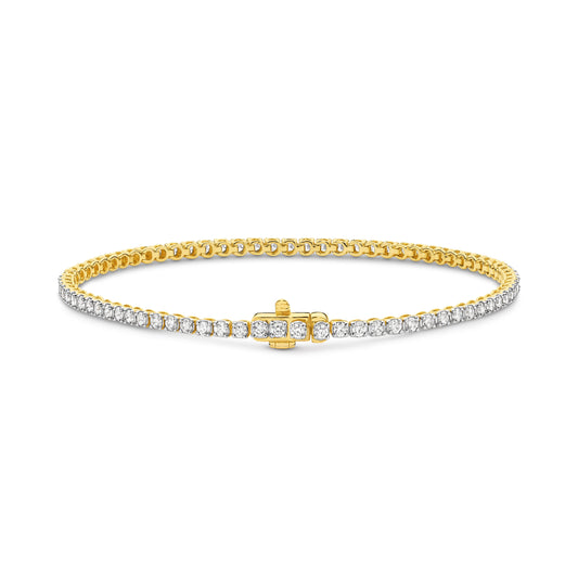 2ct Natural F VS Tennis Bracelet Solid 18ct Yellow Gold — main view