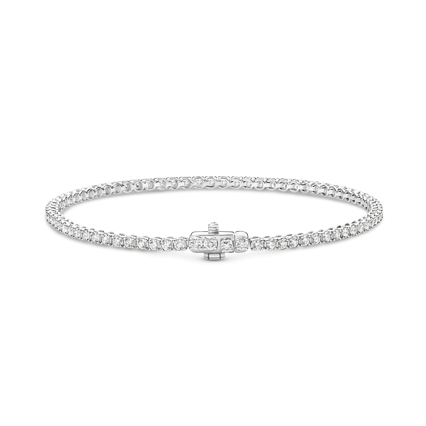 2ct Natural GH SI Tennis Bracelet Solid White Gold — main view