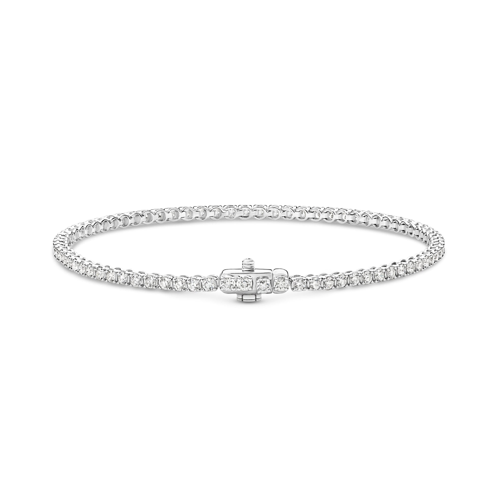 2ct Natural GH SI Tennis Bracelet Solid White Gold — main view