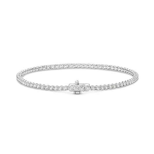 2ct Natural GH SI Tennis Bracelet Solid White Gold — main view