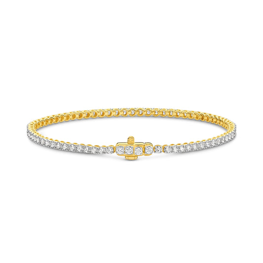 2ct Natural GH SI Tennis Bracelet Solid Yellow Gold — main view