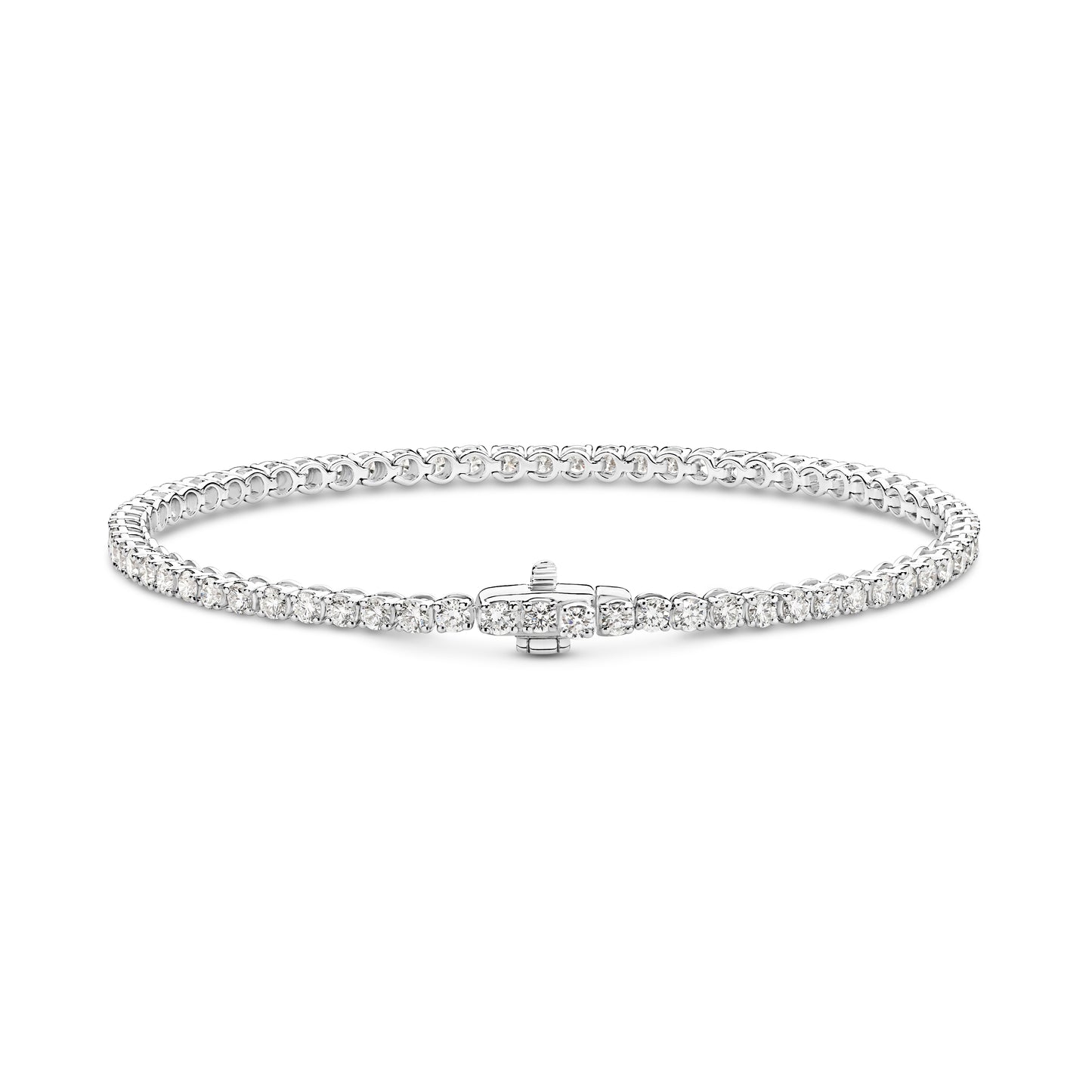 3ct Natural F VS Tennis Bracelet Solid 18ct White Gold — main view
