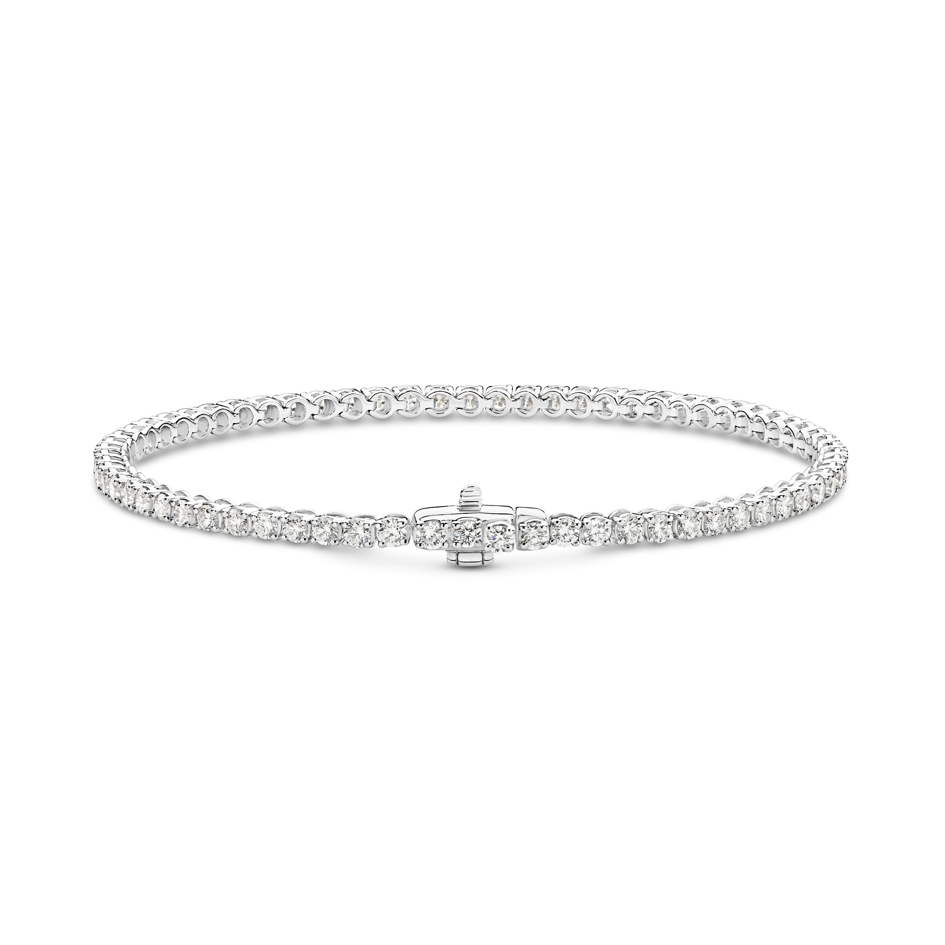 3ct Natural F VS Tennis Bracelet Solid 18ct White Gold — main view