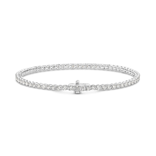 3ct Natural F VS Tennis Bracelet Solid 18ct White Gold — main view