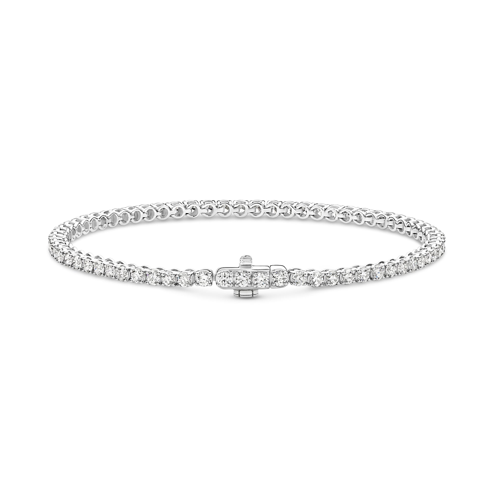 3ct Natural GH SI Tennis Bracelet Solid White Gold — main view