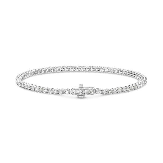 3ct Natural GH SI Tennis Bracelet Solid White Gold — main view
