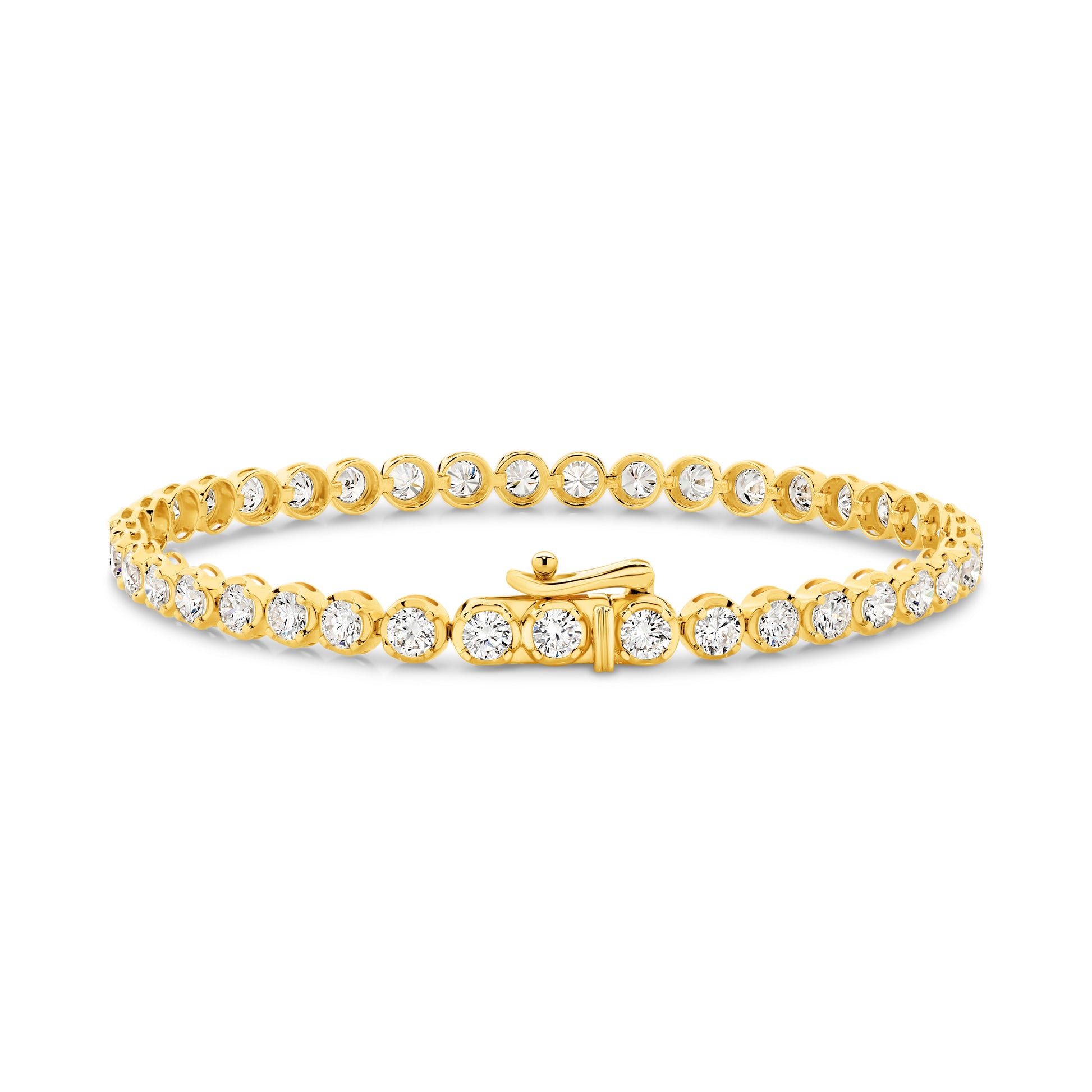 4.9ct Classic Round Tennis Bracelet Solid Yellow Gold Lab Grown Diamonds — main view