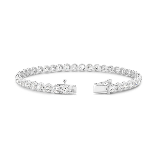 4.9ct Classic Round Tennis Bracelet Solid White Gold Lab Grown Diamonds — top view