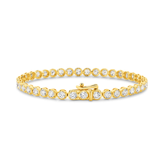 4.9ct Classic Round Tennis Bracelet Solid Yellow Gold Lab Grown Diamonds — main view