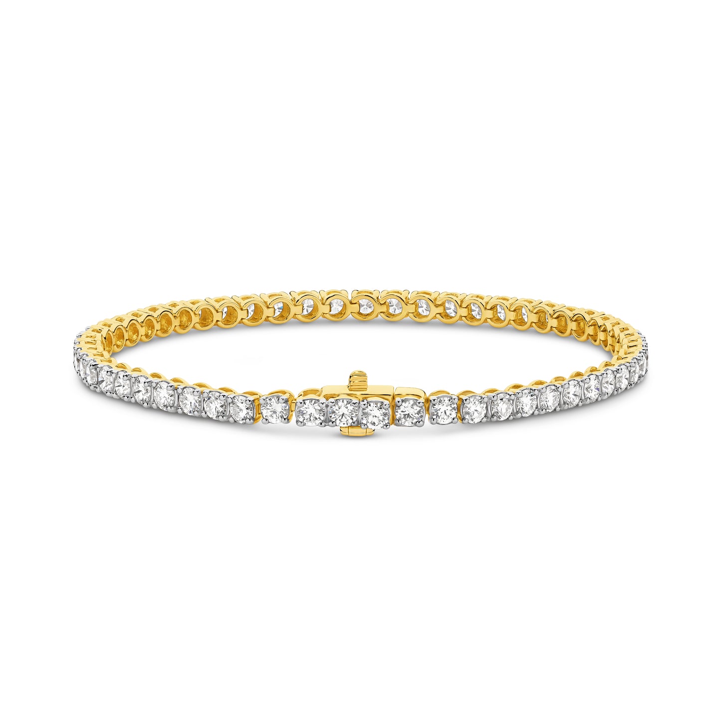 5ct Natural F VS Tennis Bracelet Solid 18ct Yellow Gold — main view