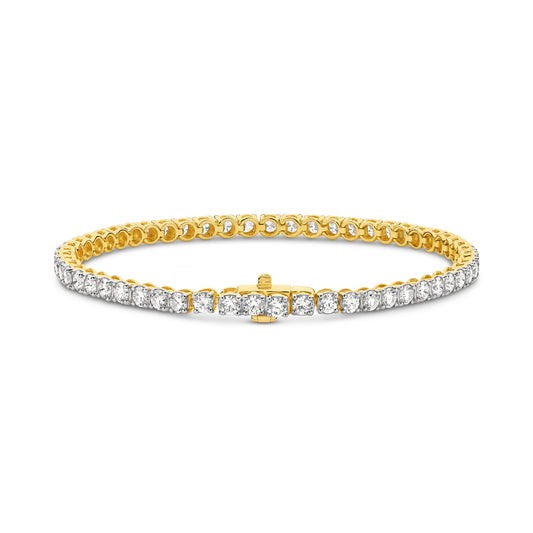 5ct Natural F VS Tennis Bracelet Solid 18ct Yellow Gold — main view