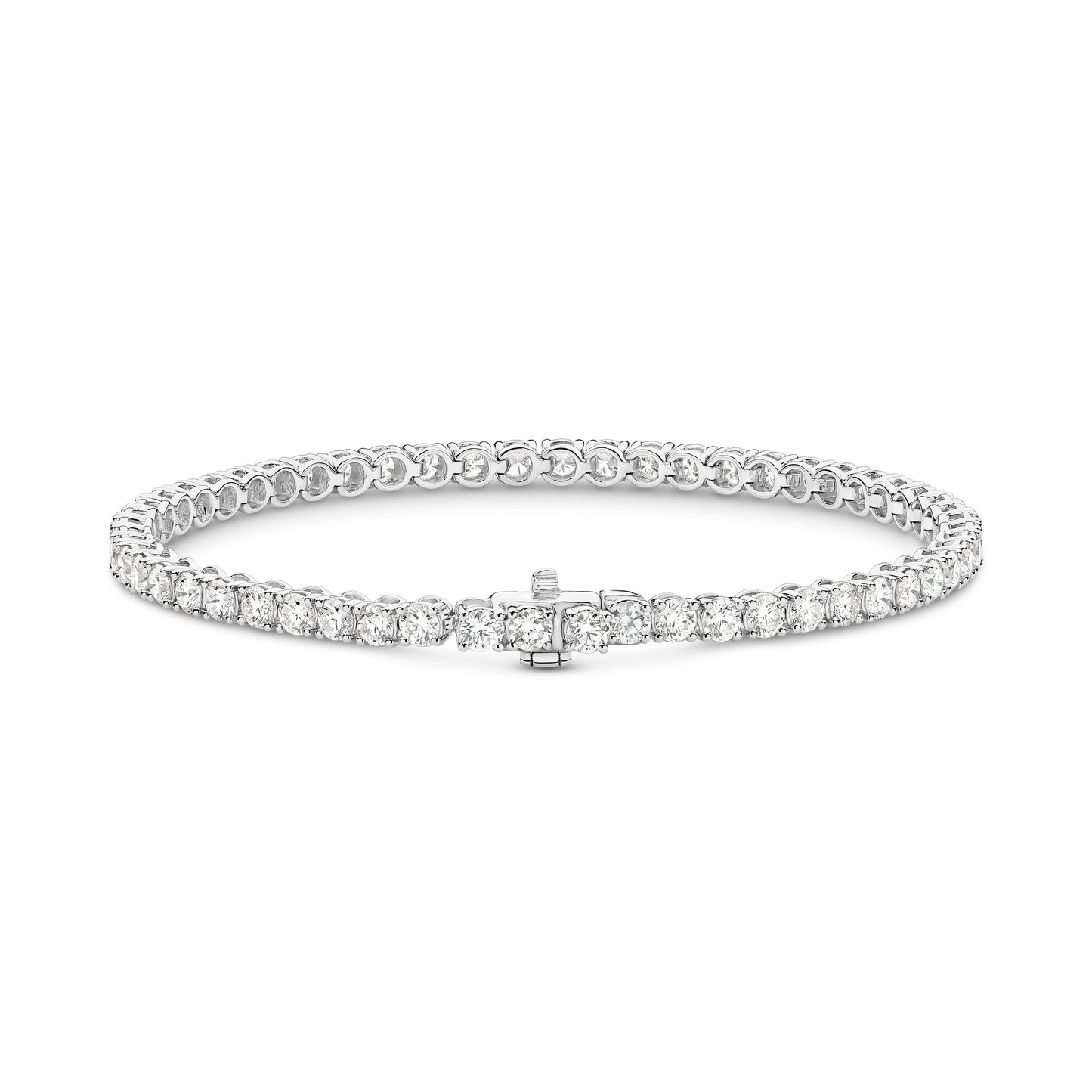 5ct Natural F VS Tennis Bracelet Solid 18ct White Gold — main view