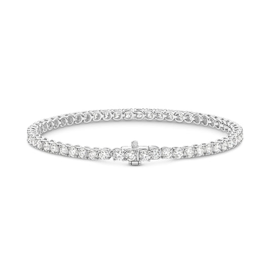 5ct Natural F VS Tennis Bracelet Solid 18ct White Gold — main view