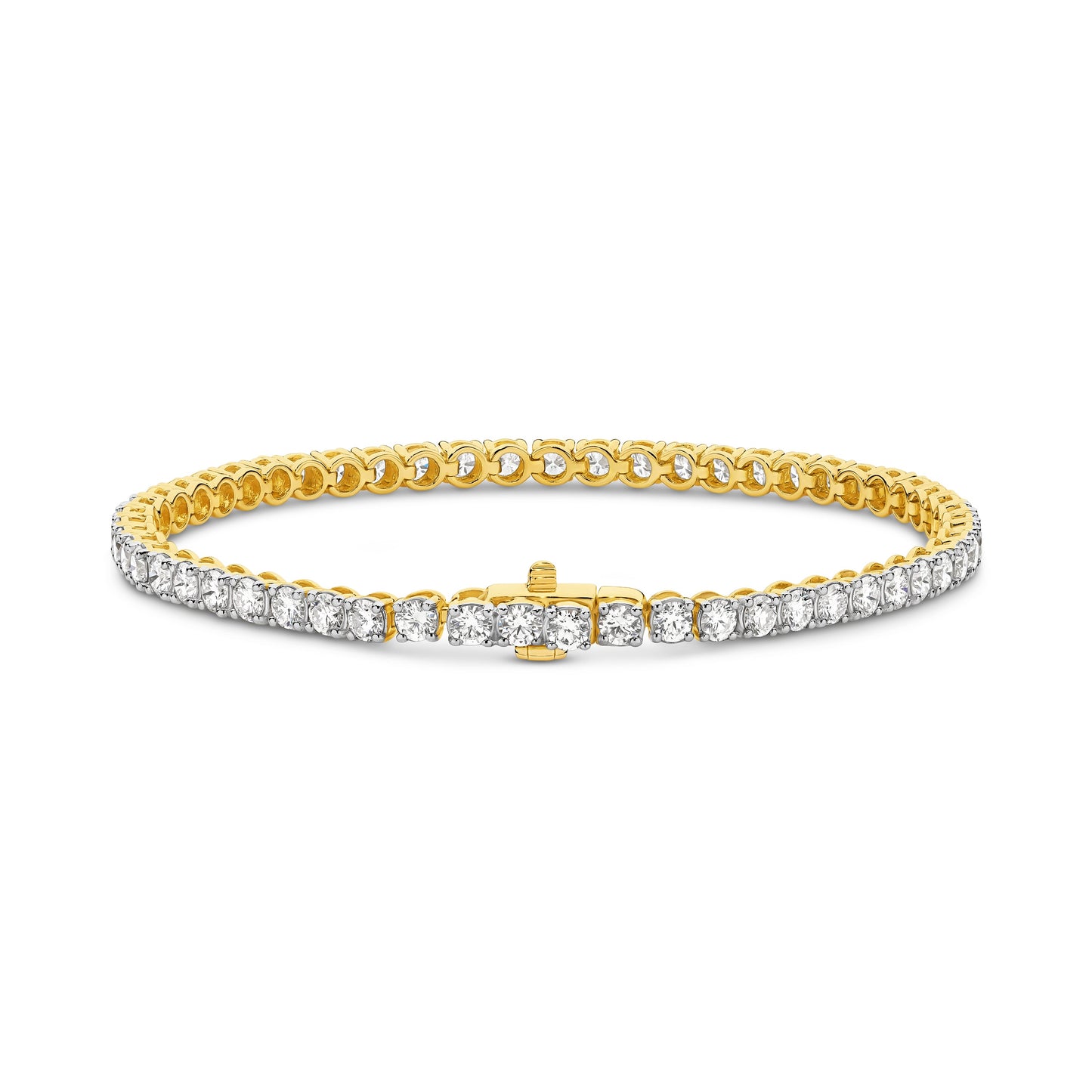 5ct Natural F VS Tennis Bracelet Solid 18ct Yellow Gold — main view