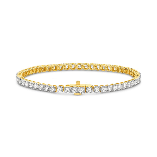 5ct Natural F VS Tennis Bracelet Solid 18ct Yellow Gold — main view