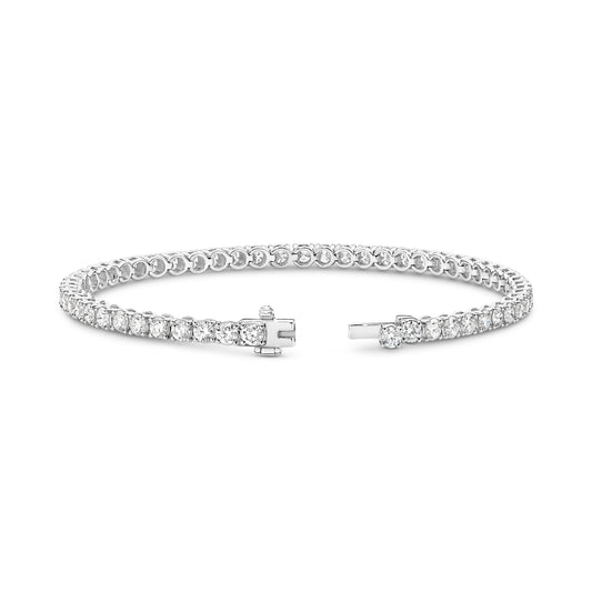 5ct Natural F VS Tennis Bracelet Solid 18ct White Gold — top view