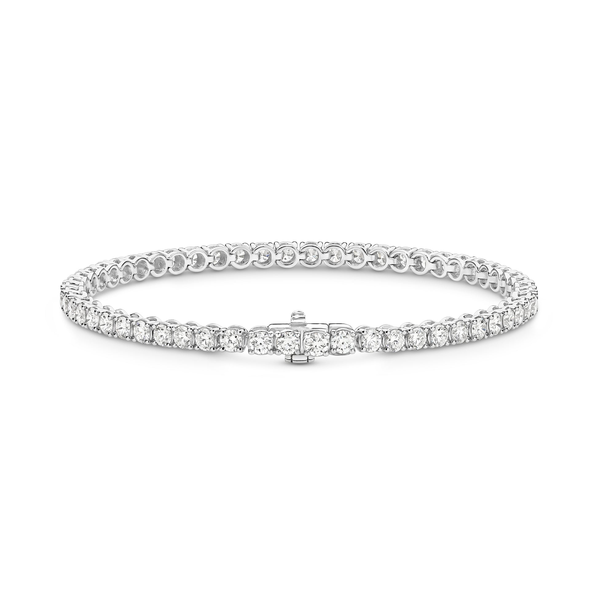 5ct Natural GH SI Tennis Bracelet Solid 18ct White Gold — main view