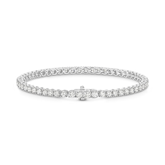 5ct Natural GH SI Tennis Bracelet Solid 18ct White Gold — main view