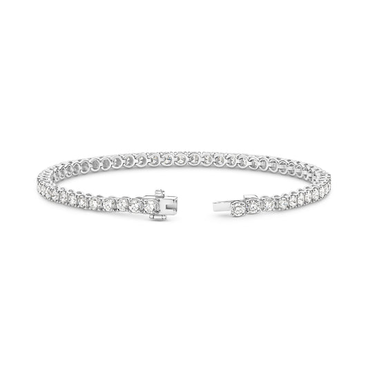 5ct Natural GH SI Tennis Bracelet Solid 18ct White Gold — top view