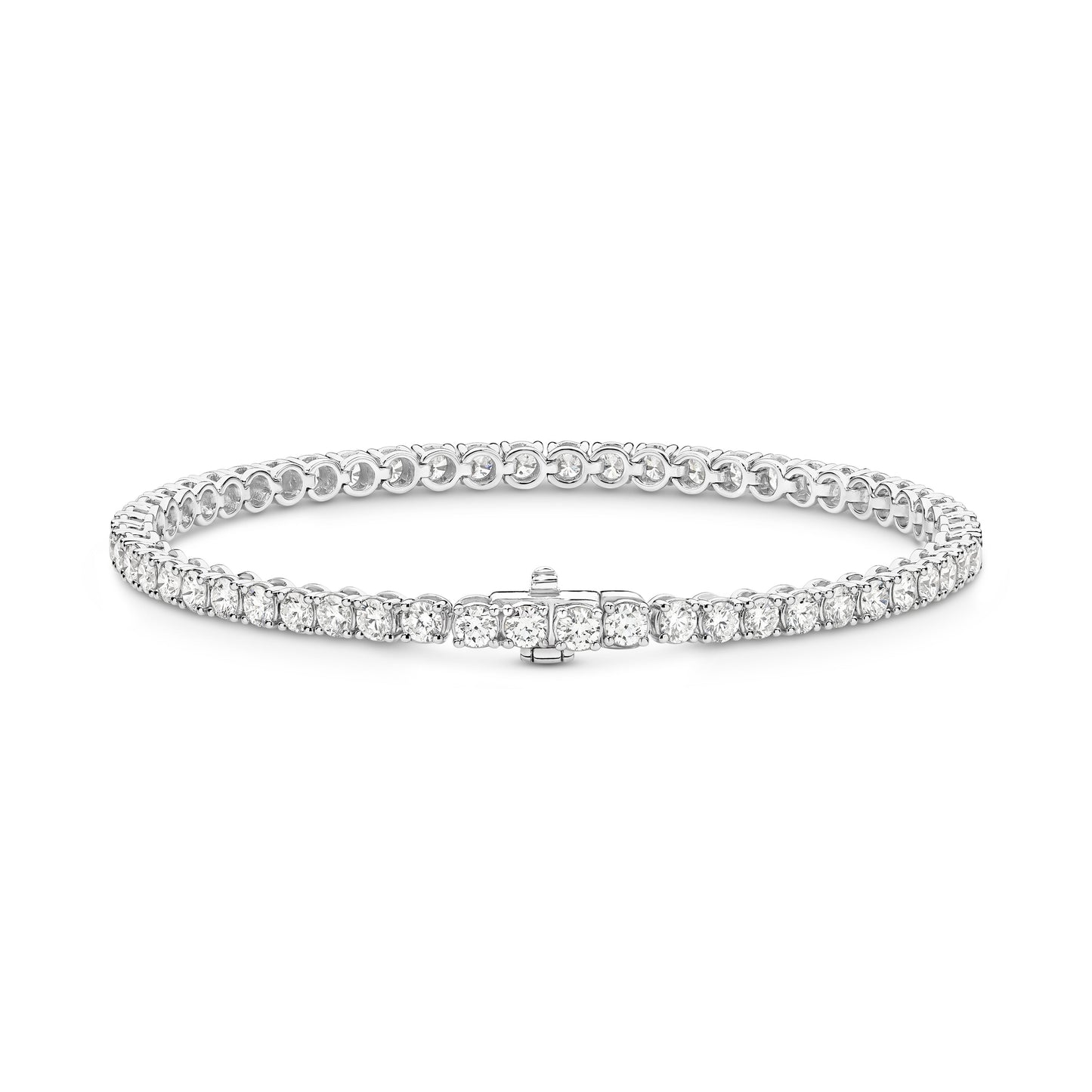 5ct Natural GH SI Tennis Bracelet Solid 18ct White Gold — main view