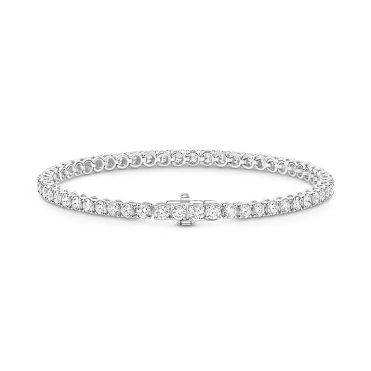 5ct Natural GH SI Tennis Bracelet Solid 18ct White Gold — main view