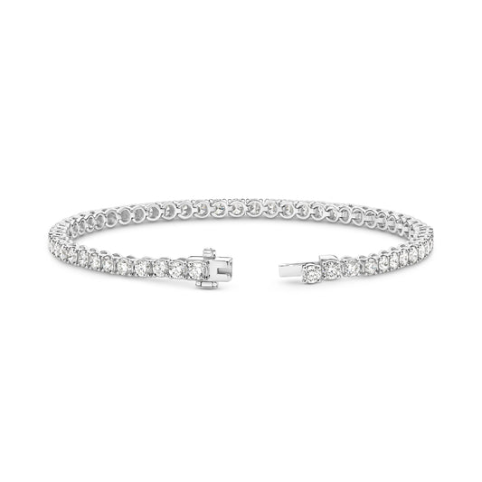 5ct Natural GH SI Tennis Bracelet Solid 18ct White Gold — top view
