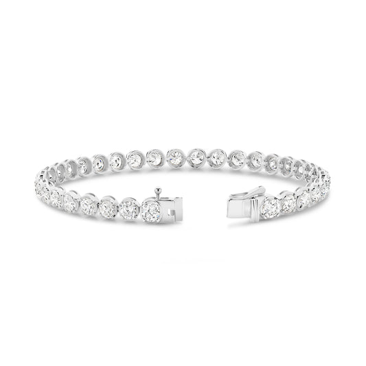 6.5ct Classic Round Tennis Bracelet Solid White Gold Lab Grown Diamonds — top view