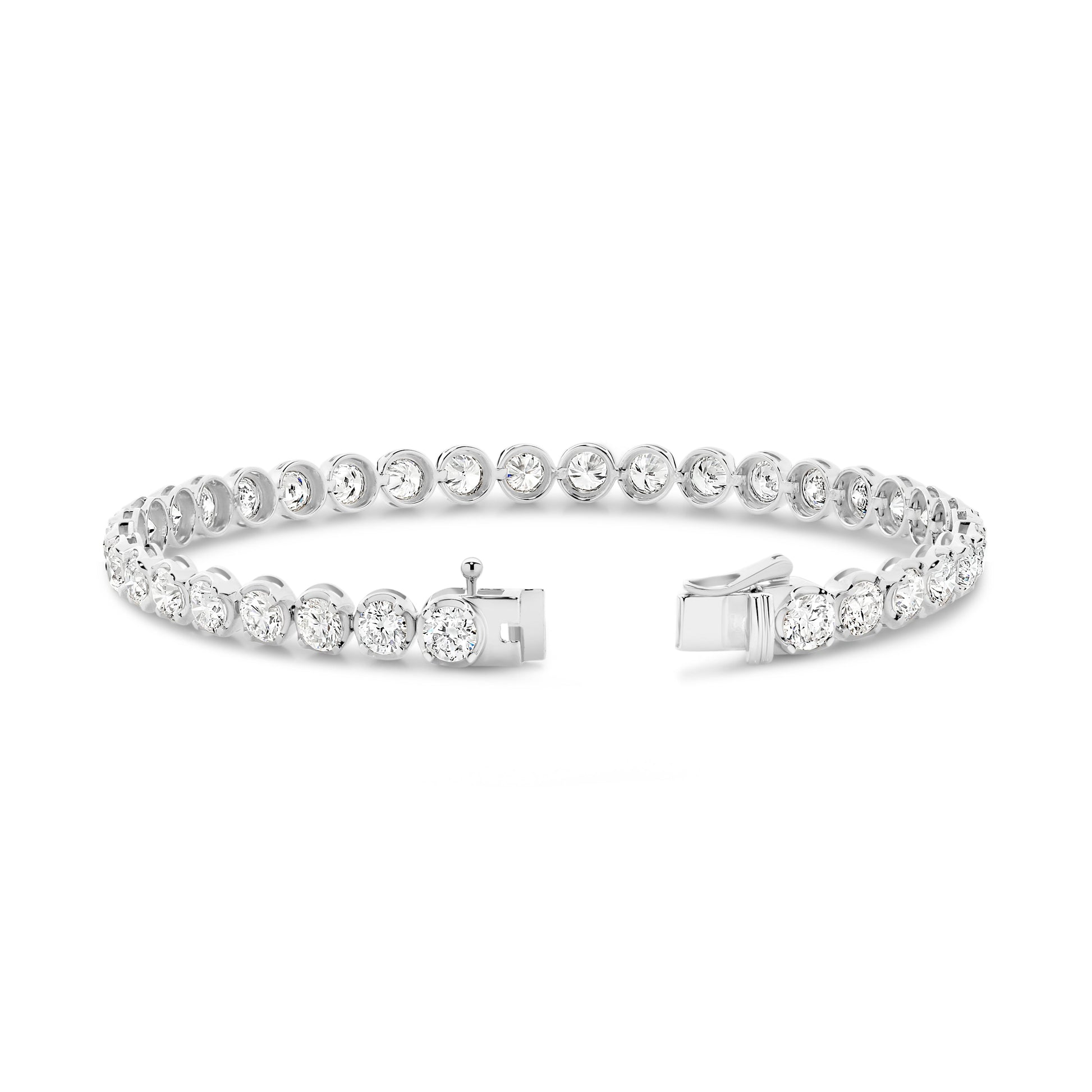 6.5ct Classic Round Tennis Bracelet Solid White Gold Lab Grown Diamonds — top view