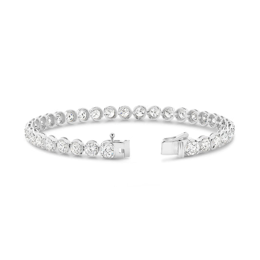 6.5ct Classic Round Tennis Bracelet Solid White Gold Lab Grown Diamonds — top view