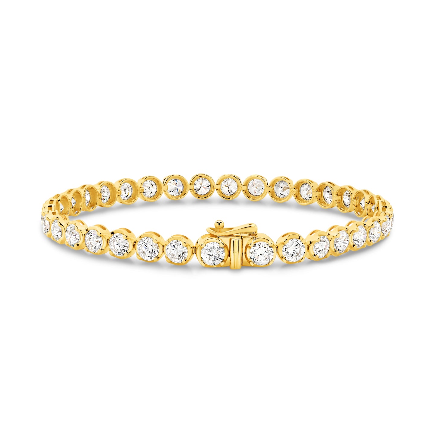 6.5ct Classic Round Tennis Bracelet Solid Yellow Gold Lab Grown Diamonds — main view