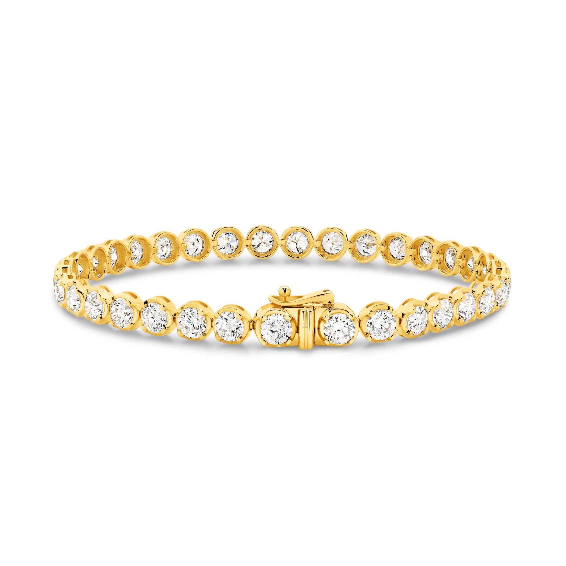 6.5ct Classic Round Tennis Bracelet Solid Yellow Gold Lab Grown Diamonds — main view
