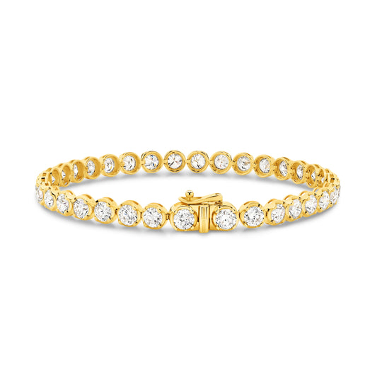 6.5ct Classic Round Tennis Bracelet Solid Yellow Gold Lab Grown Diamonds — main view