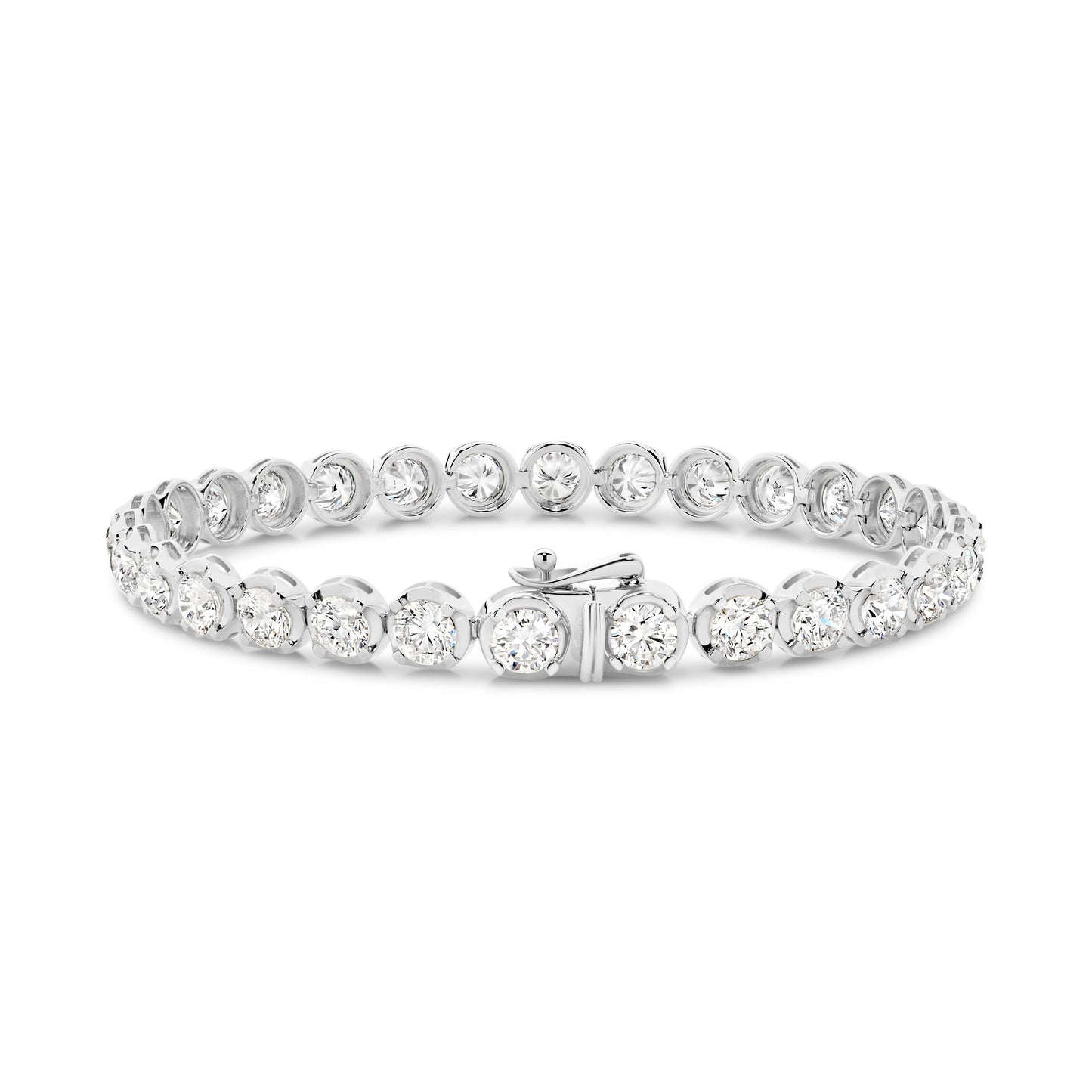 9.2ct Classic Round Tennis Bracelet Solid White Gold Lab Grown Diamonds — main view